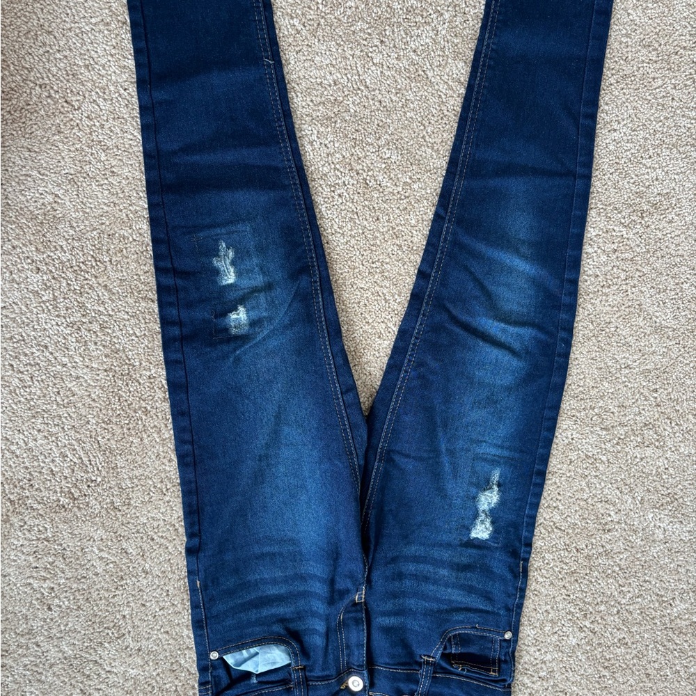 dELiA*s Dark Blue Women’s Skinny Jeans with Subtle Distress